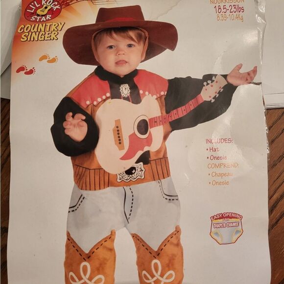 NEW! Western Rockabilly Rock Star Toddler Cowboy Jumpsuit Costume - Picture 4 of 6